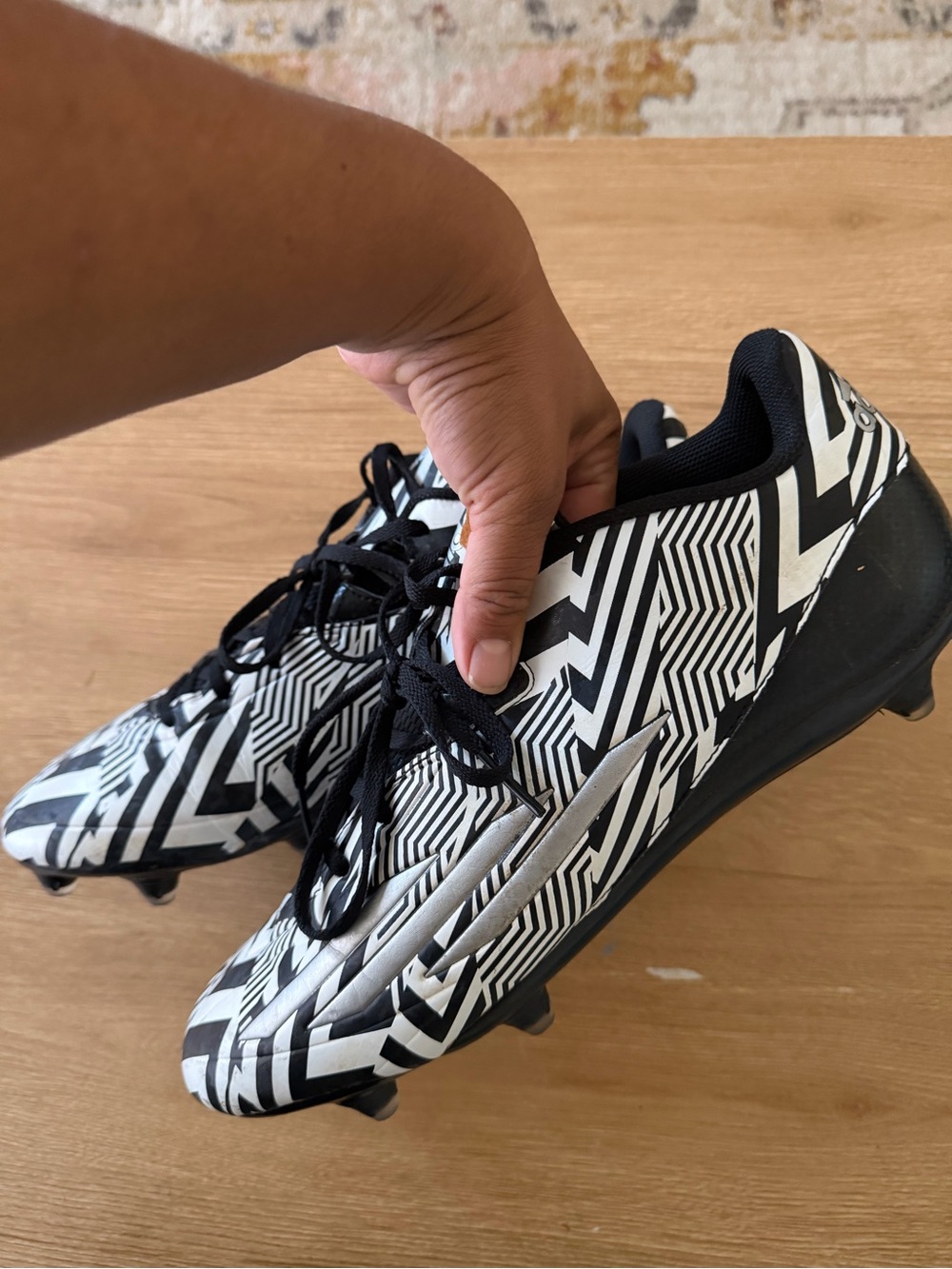Men's Black & White Adidas Soccer Cleats